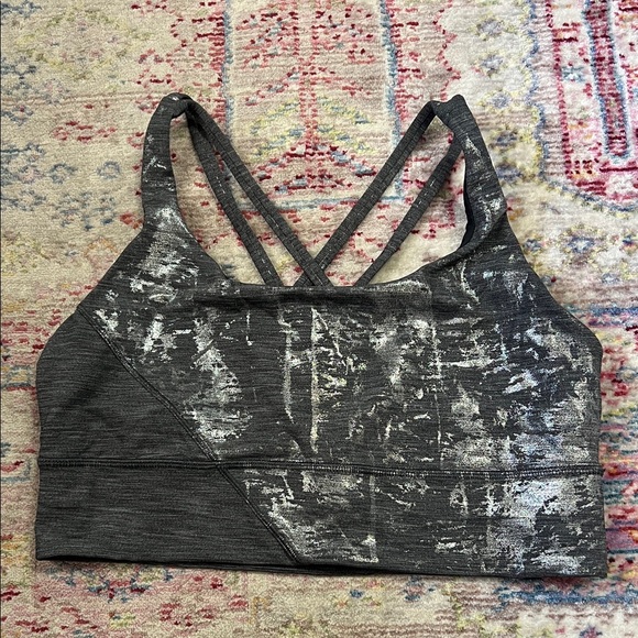 lululemon athletica Other - Lululemon size 10 Women's Gray Strappy Sports Bra energy bra metallic black